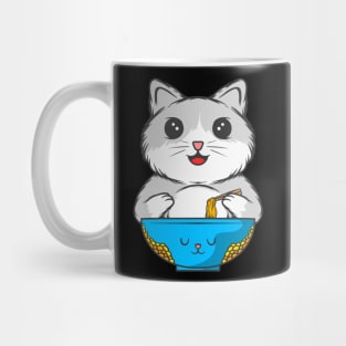 Noodle-Loving Kitty: Cat-Inspired Noodle Bowl Set Mug